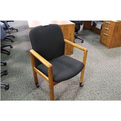 BLACK CHERRY FRAMED MOBILE CLIENT CHAIR