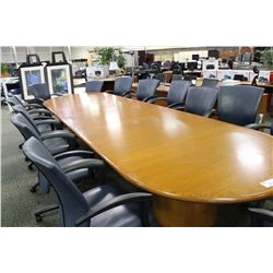 14' RACETRACK BOARD ROOM TABLE W/ 4' REMOVABLE CENTER PANEL