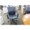 Image 2 : BLUE LEATHER MID BACK ERGONOMIC EXECUTIVE CHAIR