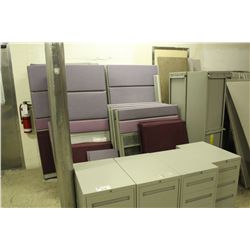 LOT TEKNION OFFICE PANELS -  WORKS SURFACES -  PEDESTALS AND OVERHEAD STORAGE UNITS