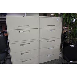 GLOBAL BEIGE 5 DRAWER LATERAL FILE CABINET