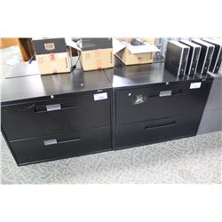 GLOBAL BLACK 2 DRAWER LATERAL FILE CABINET