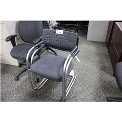 GREY PATTERN STACKING CLIENT CHAIR