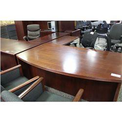 MAHOGANY L-SHAPE EXECUTIVE DESK