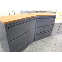 DARK GREY 3 DRAWER LATERAL FILE CABINET