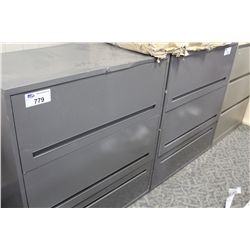 DARK GREY 3 DRAWER LATERAL FILE CABINET