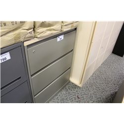 DARK GREY 3 DRAWER LATERAL FILE CABINET