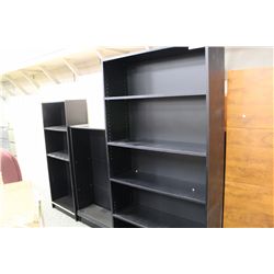 3 BLACK BOOKCASES