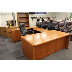 OAK U-SHAPE EXECUTIVE DESK