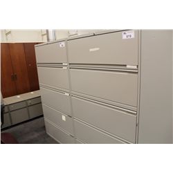 GREY 5 DRAWER LATERAL FILE CABINET