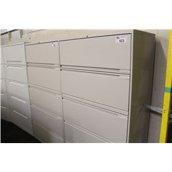 GREY 5 DRAWER LATERAL FILE CABINET