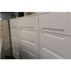 GREY 5 DRAWER LATERAL FILE CABINET