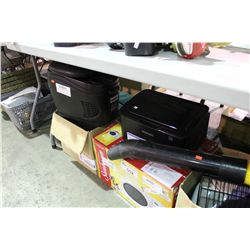 PRINTER, MICROWAVE AND ASSORTED HOUSE HOLD ITEMS