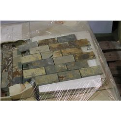 PALLET OF 12 X 12 SHEETS OF 4 X 2 CINA MULTI MESH SLATE WALL TILE