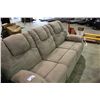 Image 1 : BEIGE MICROFIBER 3 SEAT RECLINING SOFA