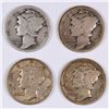 Image 1 : (4) 1916 Mercury Dimes Avg Circ