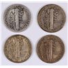 Image 2 : (4) 1916 Mercury Dimes Avg Circ