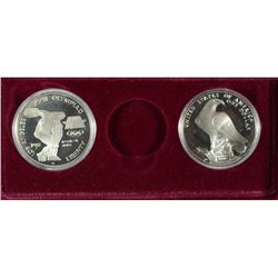 (2) COMMEN SILVER DOLLARS 1983 OLYMPICS PROOF