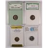 Image 1 : (4) SLABBED PROOF ROOSEVELT DIMES (61, 62, 63, 93-S)