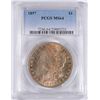 Image 1 : 1897 MORGAN SILVER DOLLAR, PCGS MS-64   COLOR OBVERSE