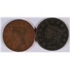 Image 1 : 2- LARGE CENTS, 1833 & 1839