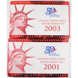 (2) US SILVER PROOF SETS (01, 03)