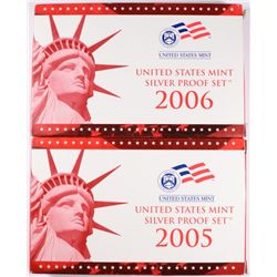 (2) US SILVER PROOF SETS (05, 06)