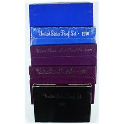 (5) US PROOF SETS (68, 70, 82, 84, 89)