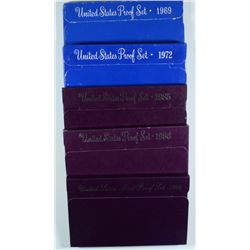 (5) US PROOF SETS (69, 72, 85, 86, 88)