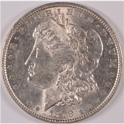 1878 7-TF MORGAN SILVER DOLLAR, AU-58  LOTS OF LUSTER