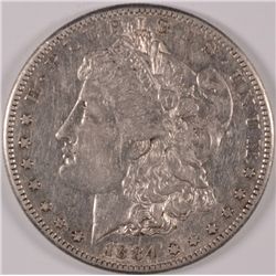 1884-S MORGAN SILVER DOLLAR, AU  ( lightly cleaned )