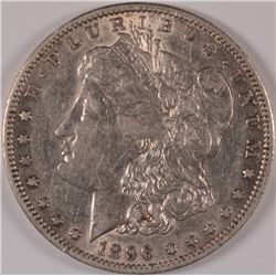 1896-O MORGAN SILVER DOLLAR, AU