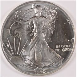 1990 AMERICAN SILVER EAGLE, GEM!