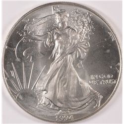 1994 AMERICAN SILVER EAGLE, GEM! BETTER KEY DATE!