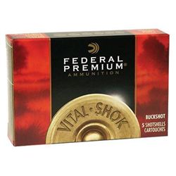 Federal P158 Premium Vital Shok 12 ga 3" 12 Pellets 00 Buck Shot 5Bx/50Cs 29465001216 1-case