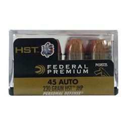 Federal P45HST2S Premium Personal Defense 45ACP HST JHP 230GR 20 Box/10 Case 29465063948 1-case