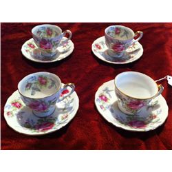 Lefton China, Hand Painted Demitasse 8 pc set