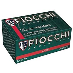 Fiocchi 46EXA Full Metal Jacket 4.6X30 Heckler & Koch FMJ 40 GR 50Box/20Case 762344706061 1-case