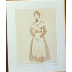 Etching "Pilgram Lady" Numbered Print by Marta-A
