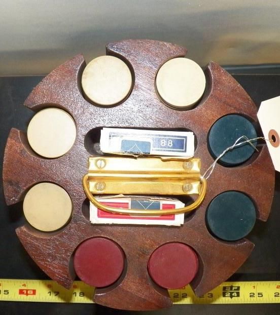 Vintage Poker Chips & Carry Case Approx. 160 Poker Chips In Solid
