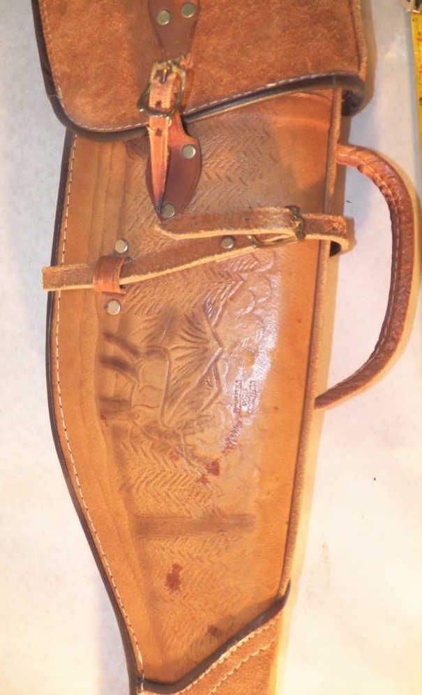 Tooled Leather Gun Scabbard Vintage Tooled Leather Scabbard Rifle