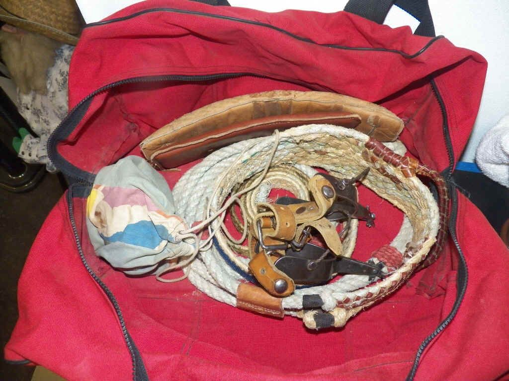 Bag of Bull Riders Gear Red Wrangler Bag with Gourley Bull Rope & Pad