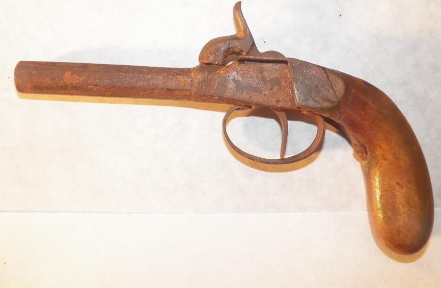 Antique Percussion Black Powder Pistol Vintage Black Powder Pistol