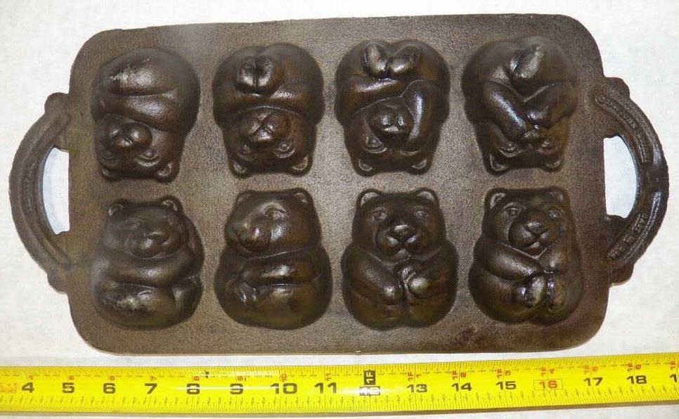 Cast Iron Muffin Pan John Wright Cast Iron Teddy Bear Cornbread Muffin Bread Mold