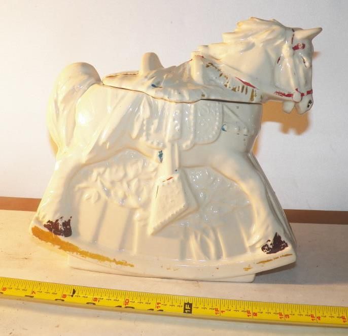 Rocking Horse Cookie Jar 1950 McCoy Pottery rocking Horse white Cookie