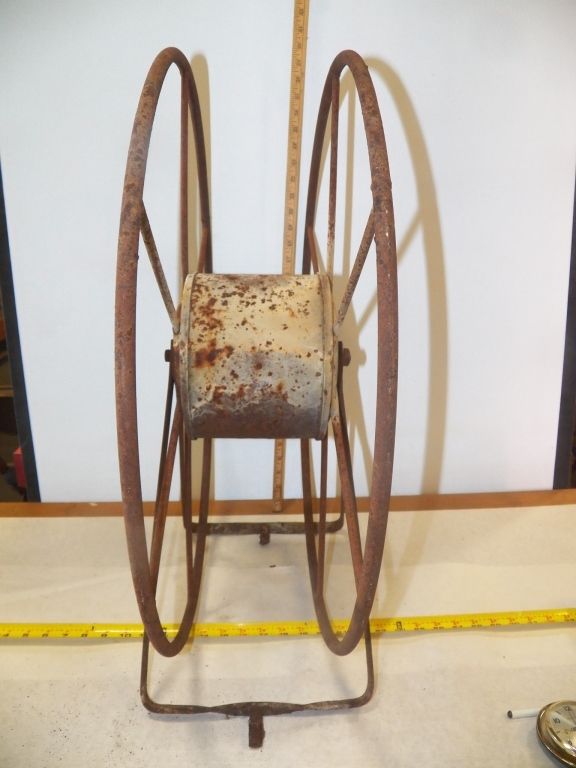 Antique Cast Iron Hose Reel Vintage Firehouse Reel