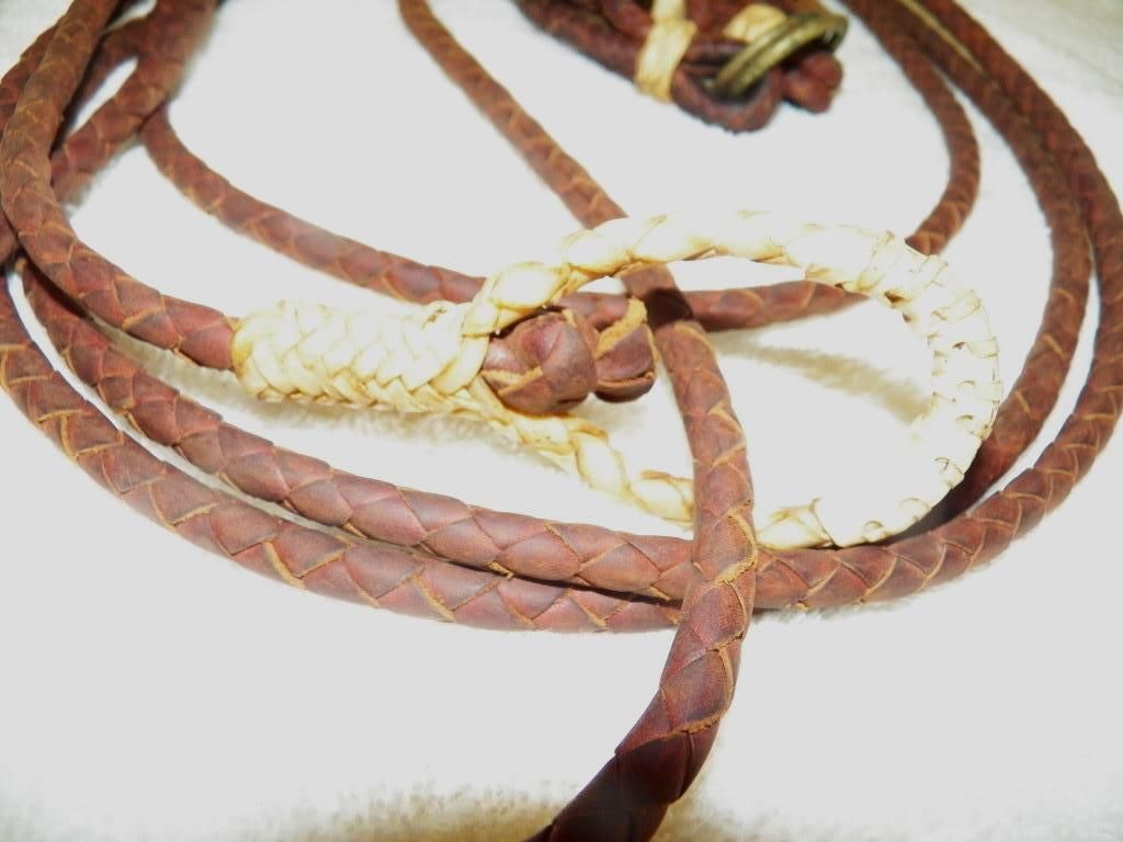 Braided Riata Rope Braided Riata & Hobbles 15' Braided Leather Rope with Matching Hobbles