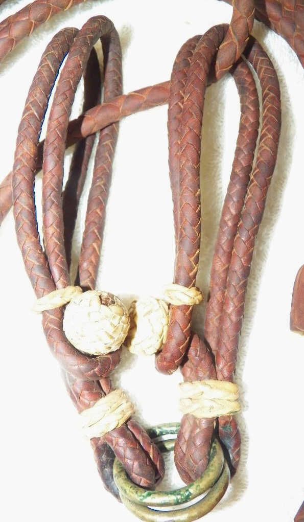 Braided Riata Rope Braided Riata & Hobbles 15' Braided Leather Rope with Matching Hobbles