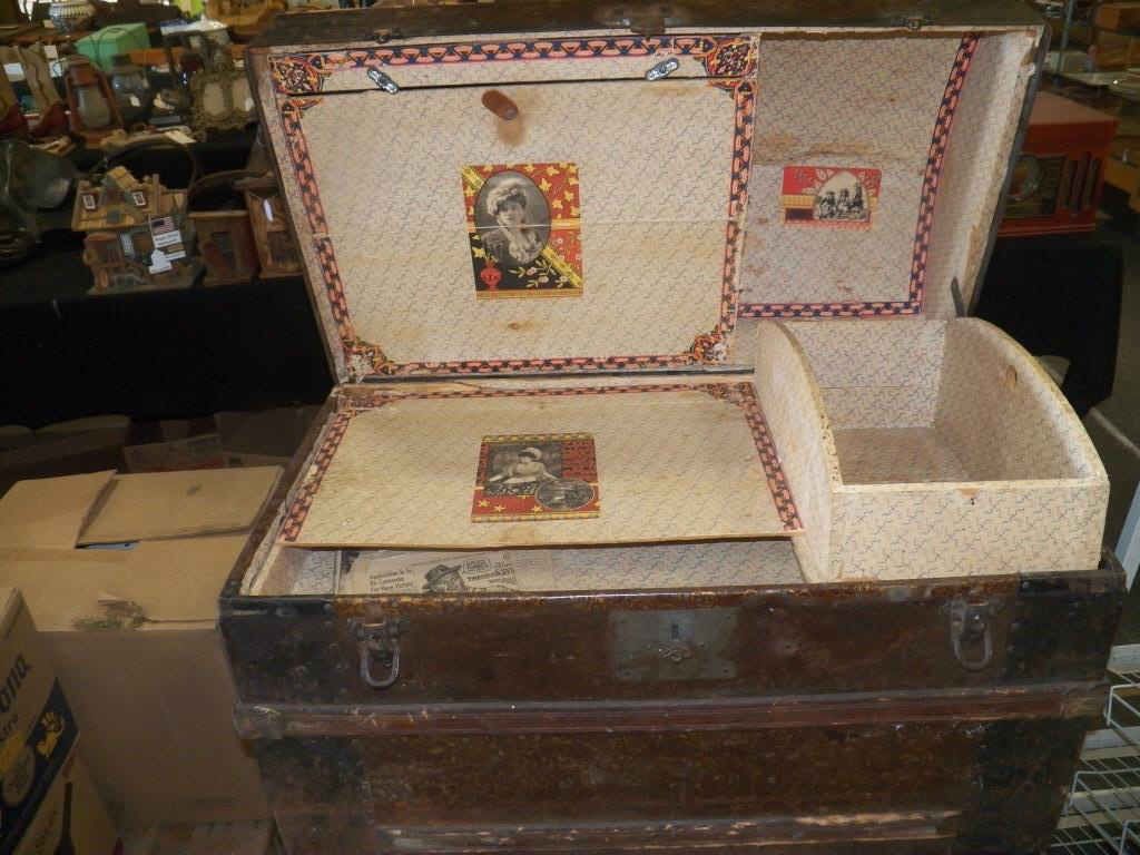 Camel Back Trunk Great 1860's Camel Back Trunk, This early trunk has