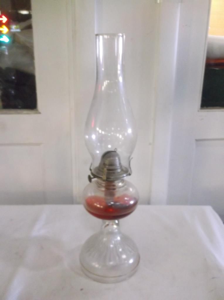 Vintage Oil Lamp From Grand Rapids Michigan marked White Flame Grand Rapids Michigan lantern h